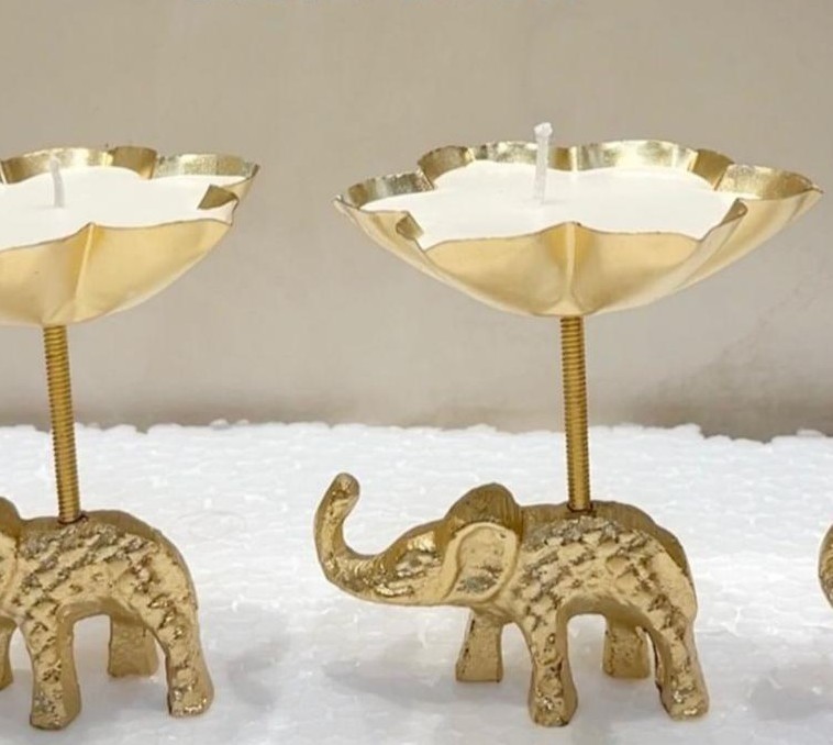 Elephant Lotus Candle Holder