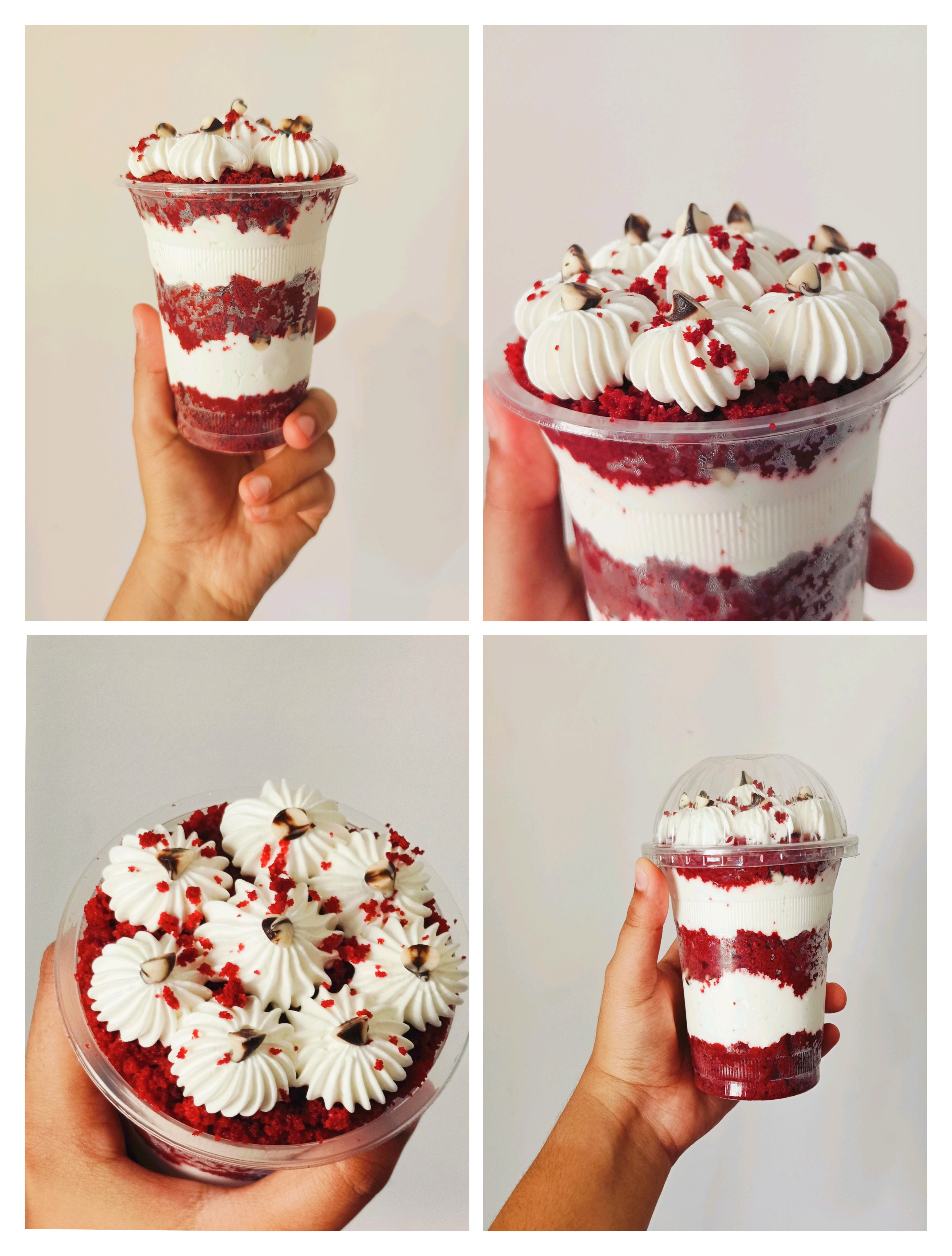 Red Velvet Cheesecream Glass Cake
