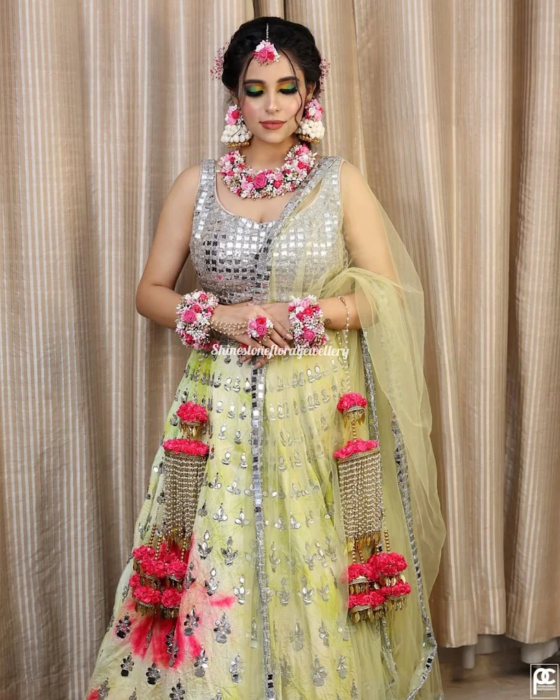 Shinestone Floral Jewellery