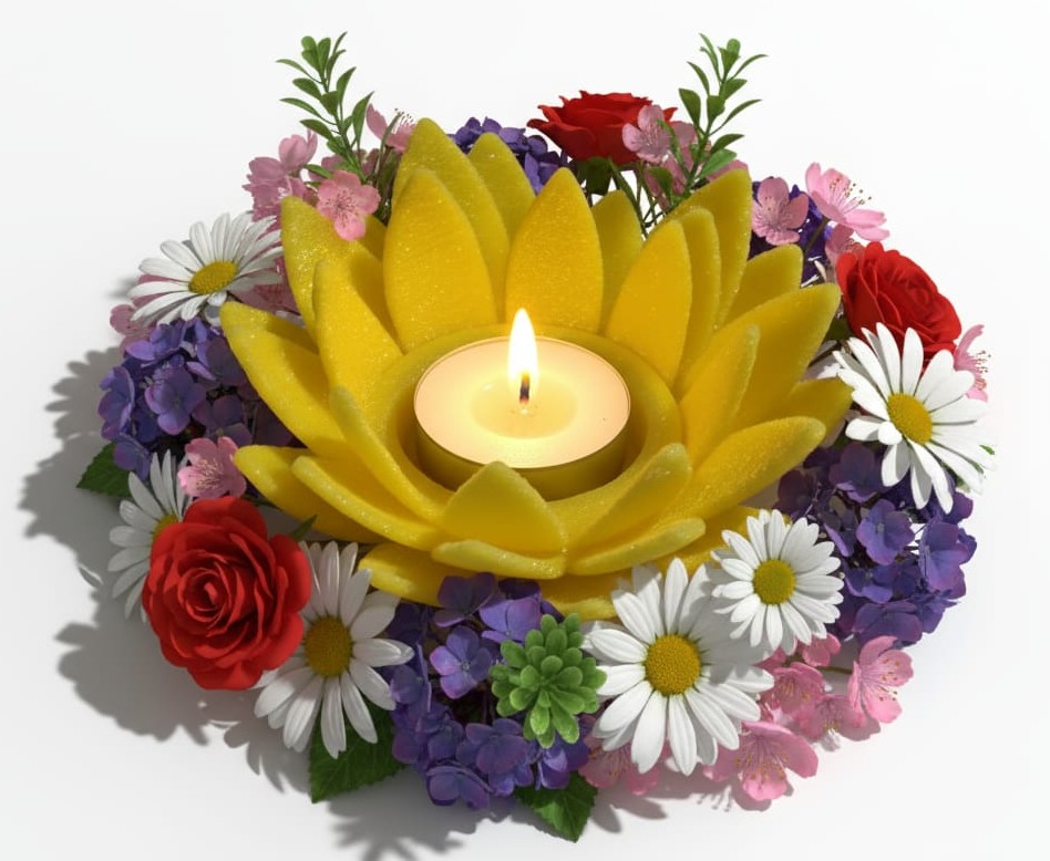 Lotus Candle Yellow Colour