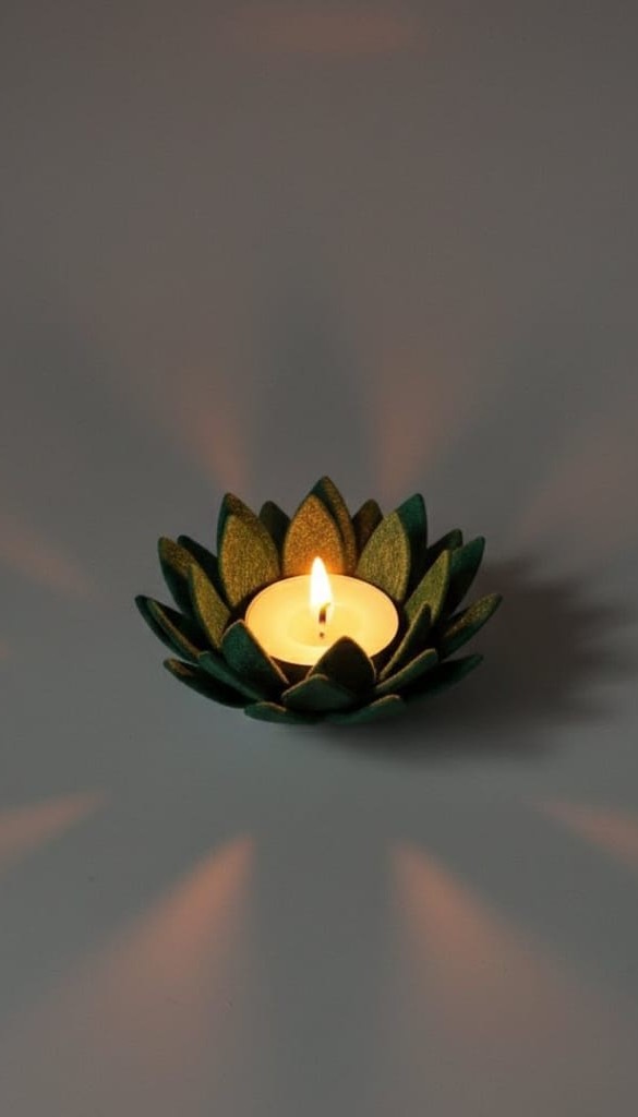 Lotus Candle Green Colour