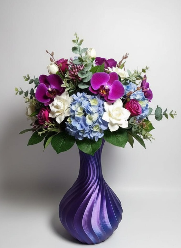 Flower Pot Blue & Purple Colour