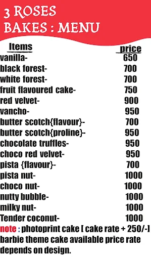 Three roses Home bake